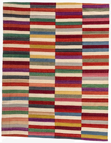6' x 7' 10 Hand Woven Kilim Modern Wool Rug