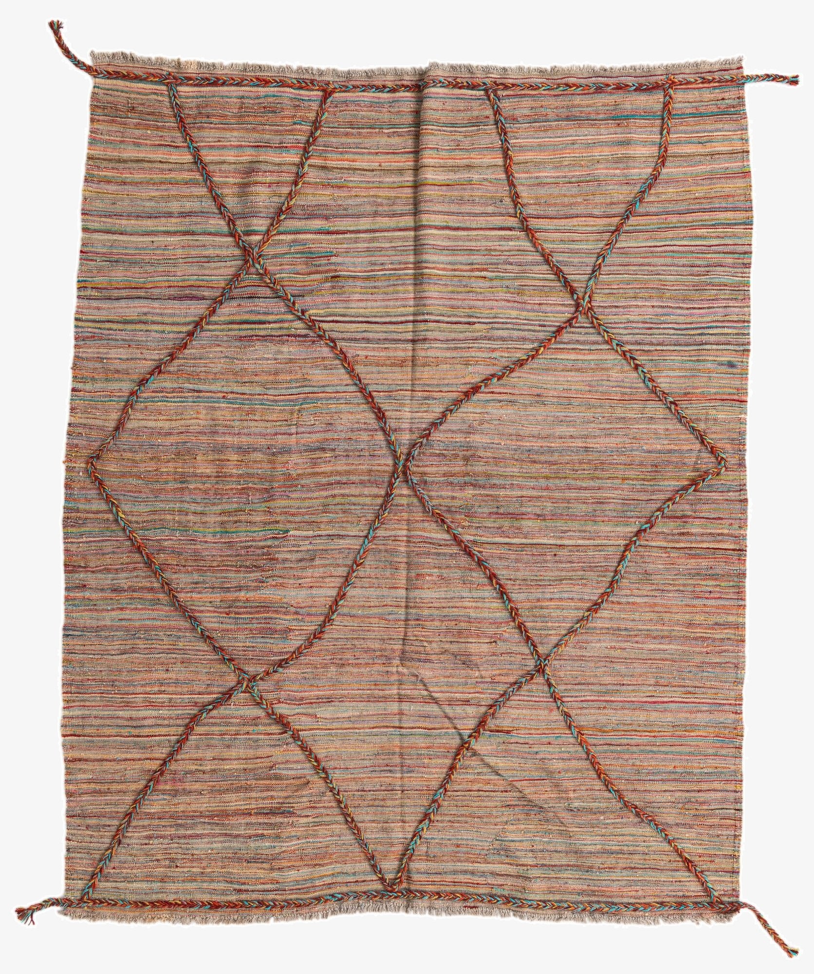 5' 8 x 7' 1  Hand Woven Kilim Modern Wool Rug