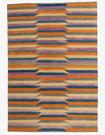 6' 10 x 9' 9 Hand Woven Kilim Modern Wool Rug