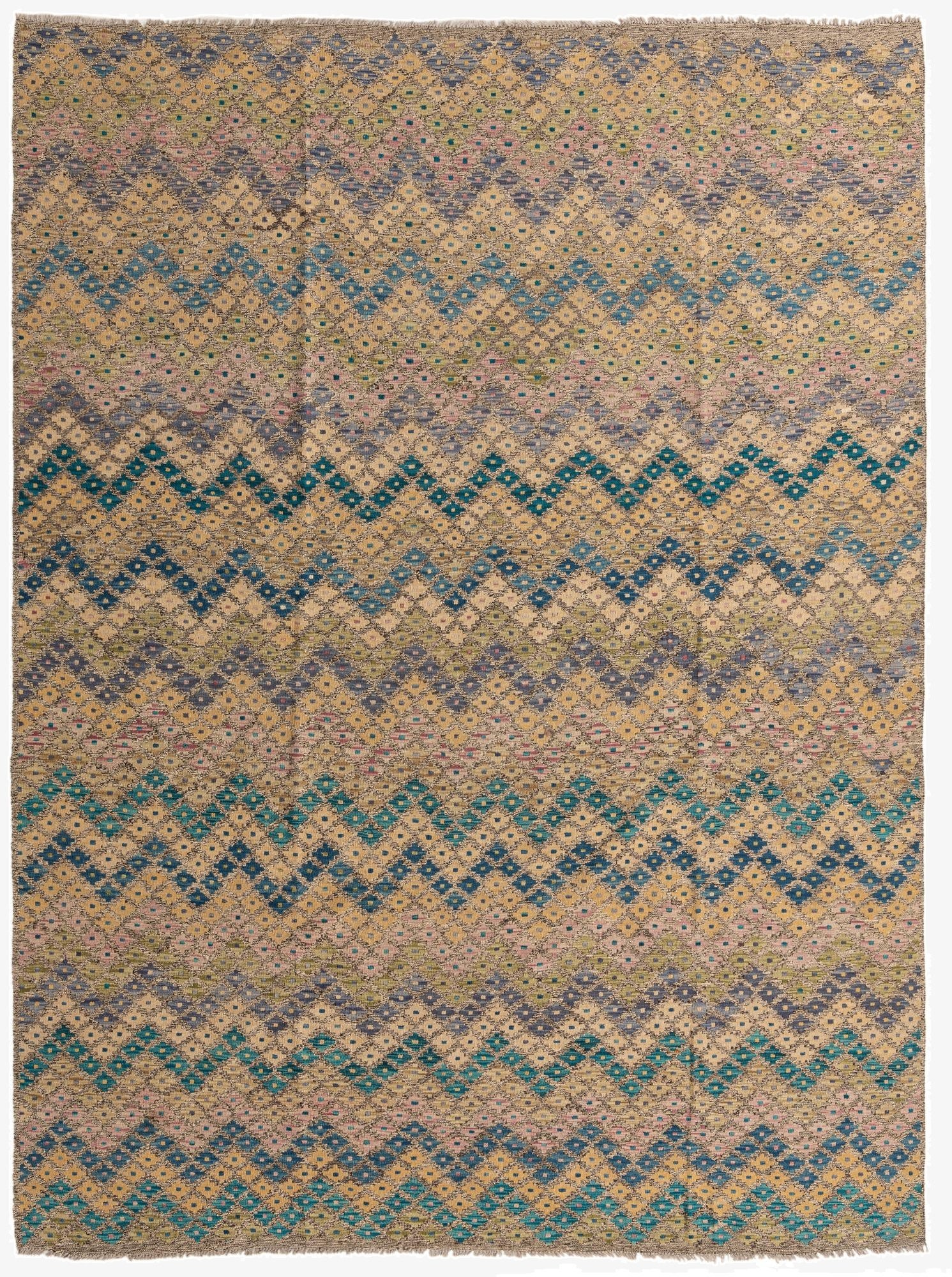 8' 7 x 11' 3  Hand Woven Kilim Modern Wool Rug