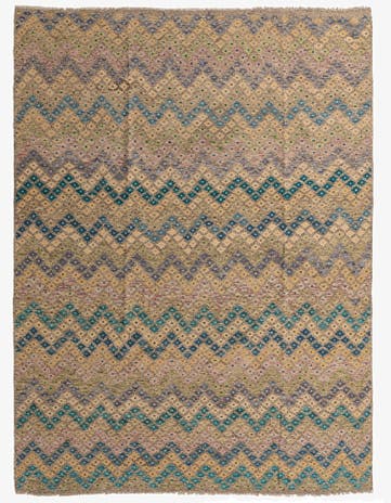8' 7 x 11' 3 Hand Woven Kilim Modern Wool Rug