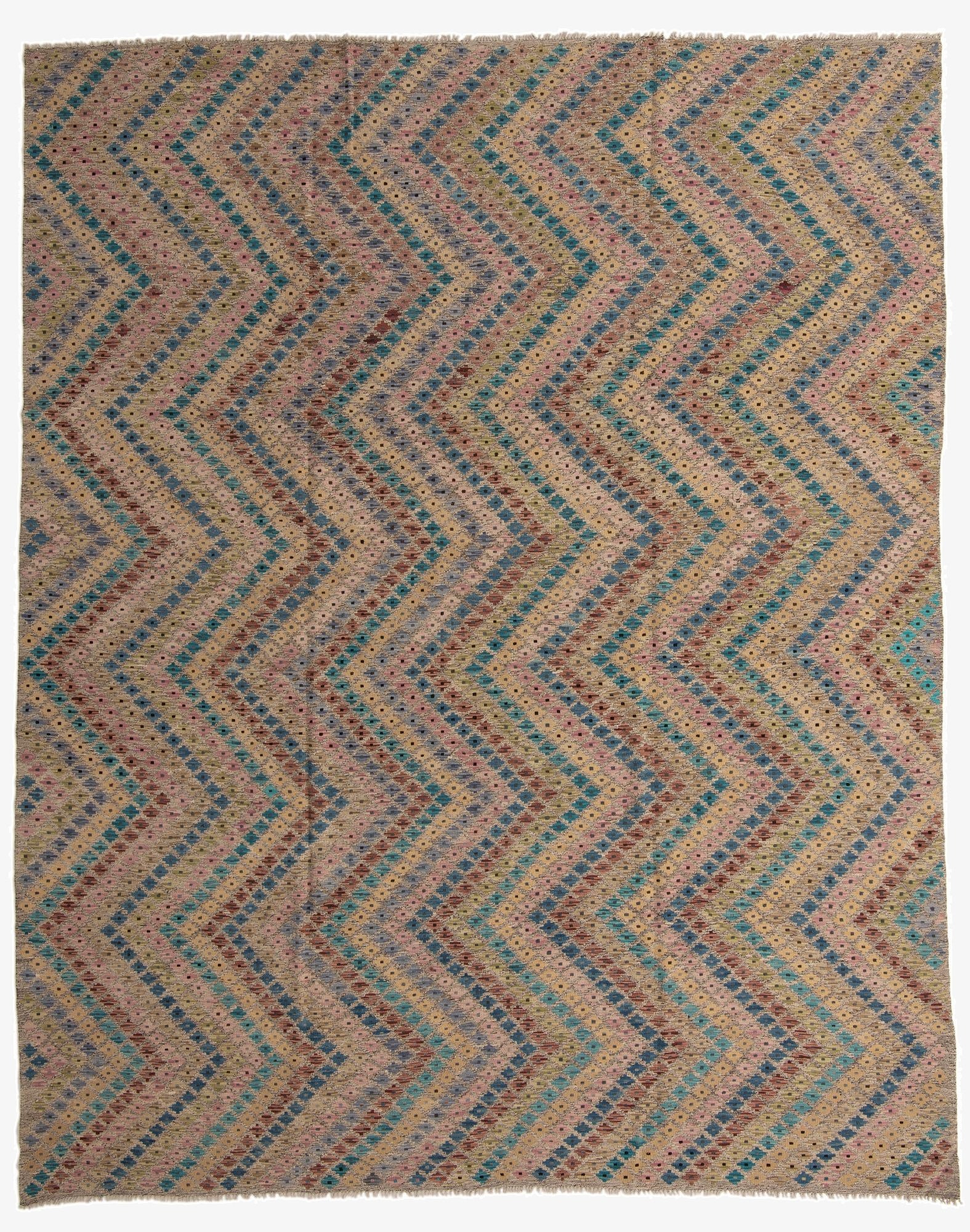 10' 3 x 12' 8  Hand Woven Kilim Modern Wool Rug