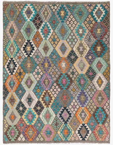 6' 3 x 8' 2 Hand Knotted Kilim Modern Wool Rug