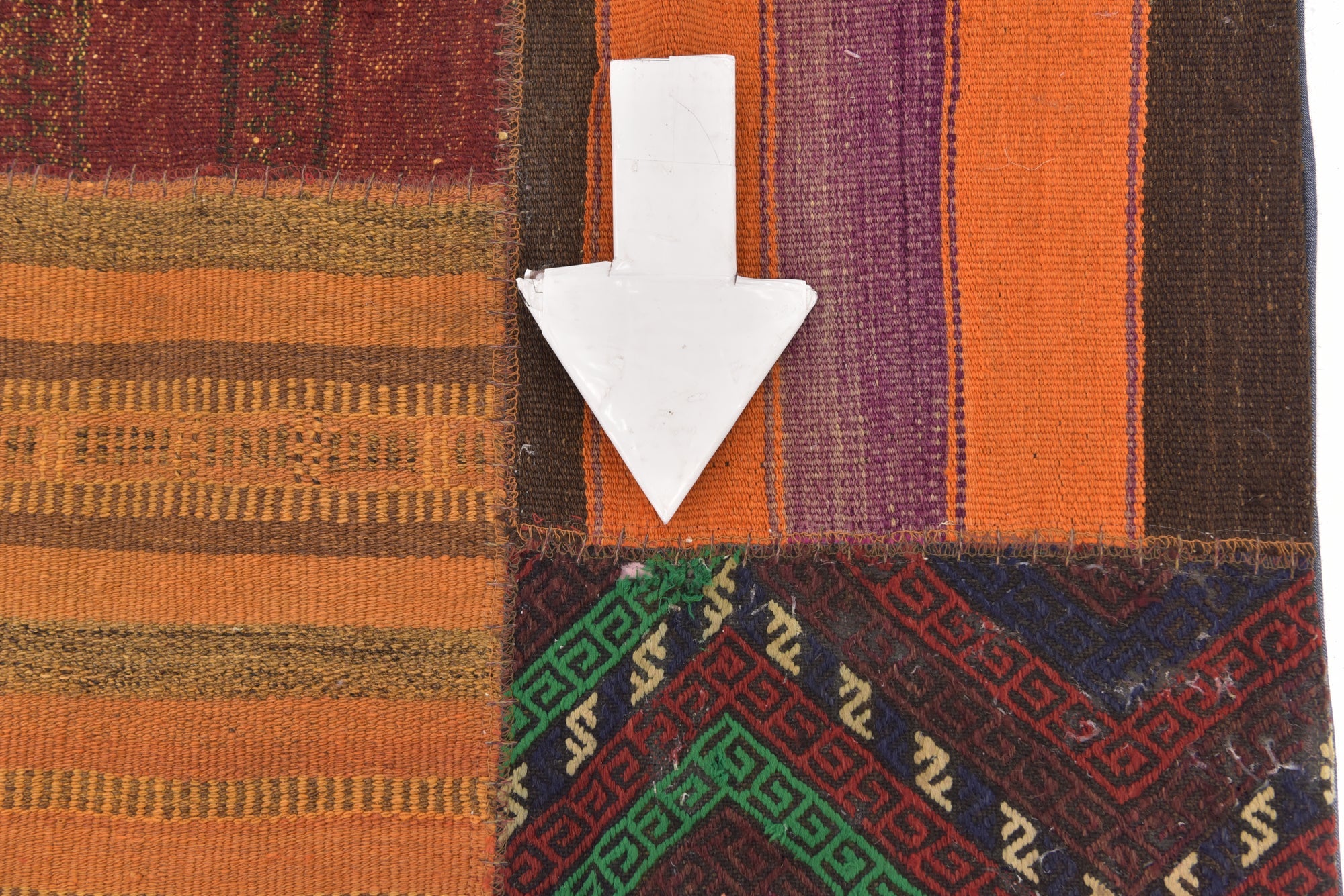6' 7 x 9' 7 Hand Woven Kilim Patchwork Wool Rug