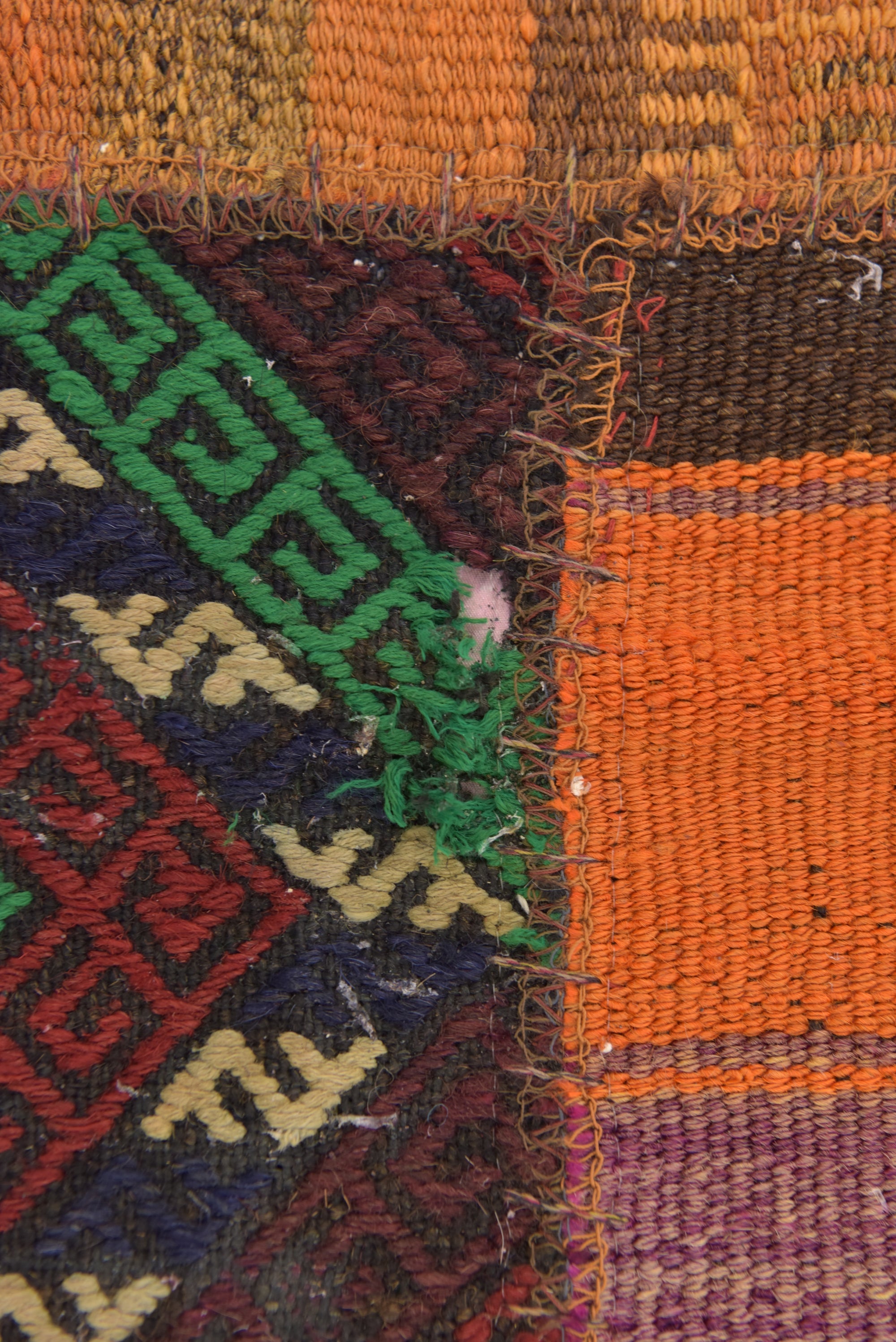 6' 7 x 9' 7 Hand Woven Kilim Patchwork Wool Rug