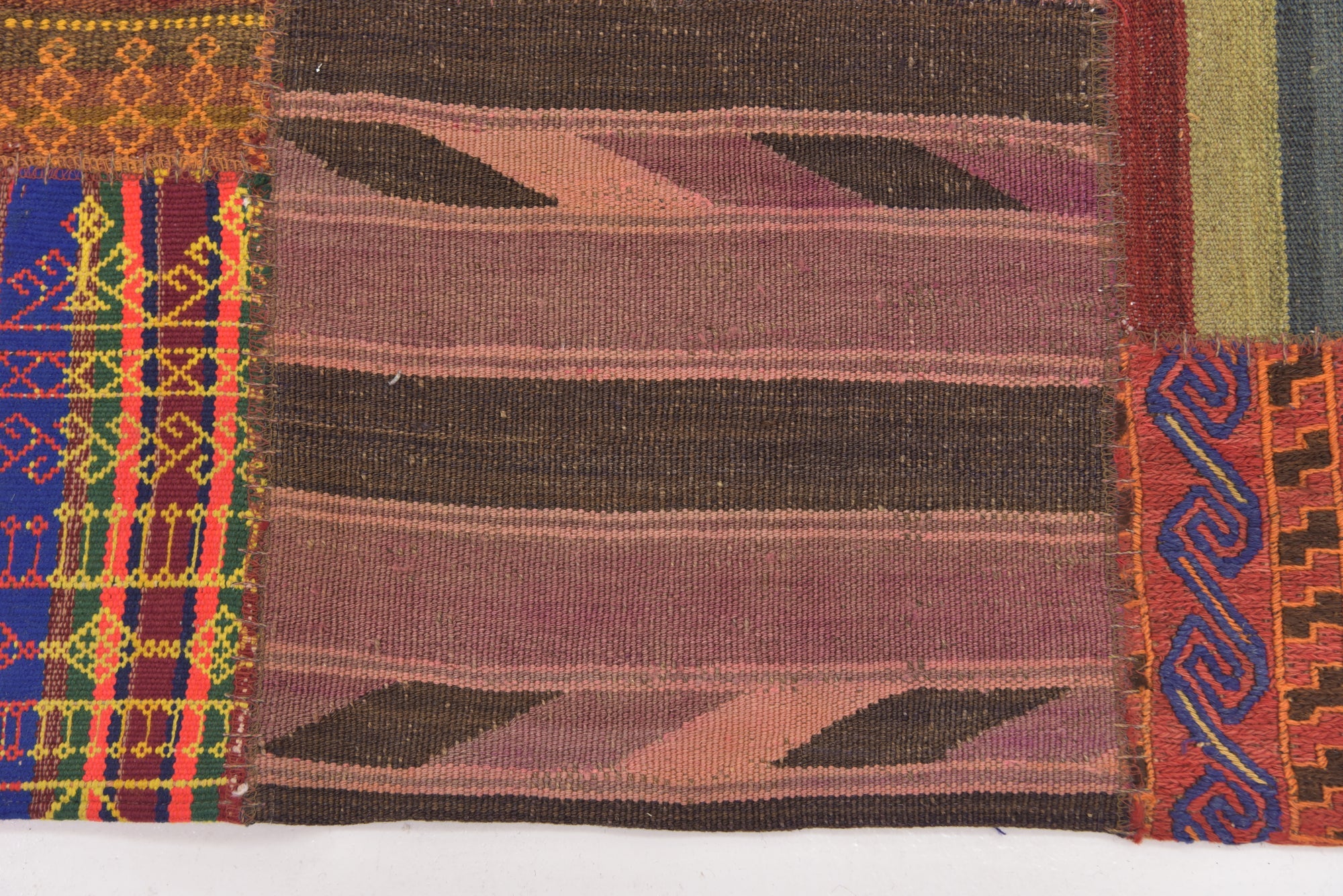 6' 7 x 9' 7 Hand Woven Kilim Patchwork Wool Rug