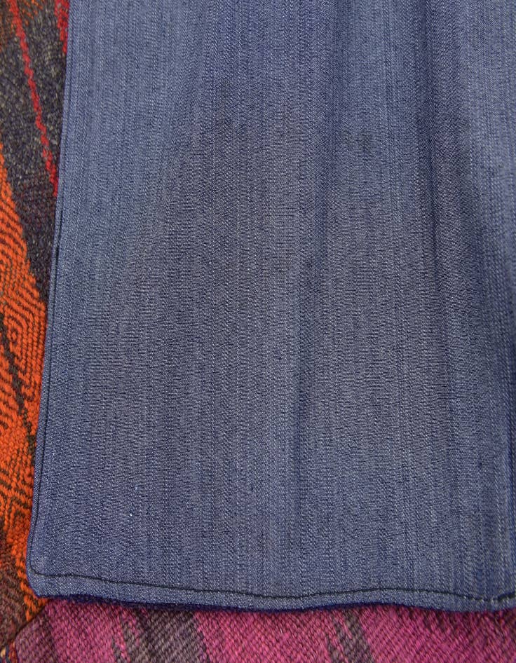 Detail image of 6' 9 x 9' 9 Hand Woven Kilim Patchwork Wool Rug