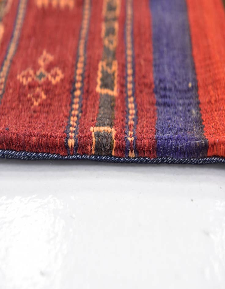 Detail image of 6' 9 x 9' 9 Hand Woven Kilim Patchwork Wool Rug