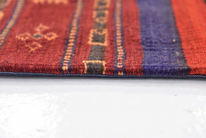 6' 9 x 9' 9 Hand Woven Kilim Patchwork Wool Rug