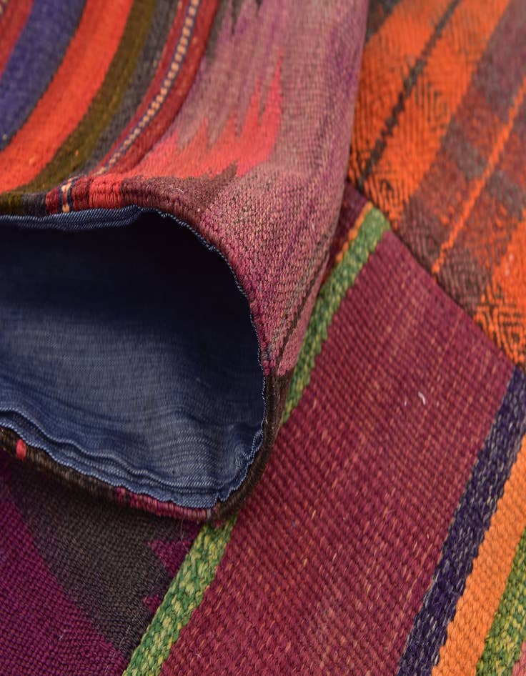 Detail image of 6' 9 x 9' 9 Hand Woven Kilim Patchwork Wool Rug