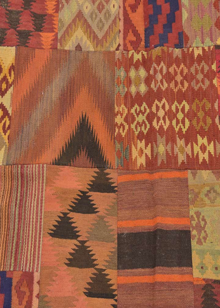 6' 6 x 8' Hand Woven Kilim Patchwork Wool Rug