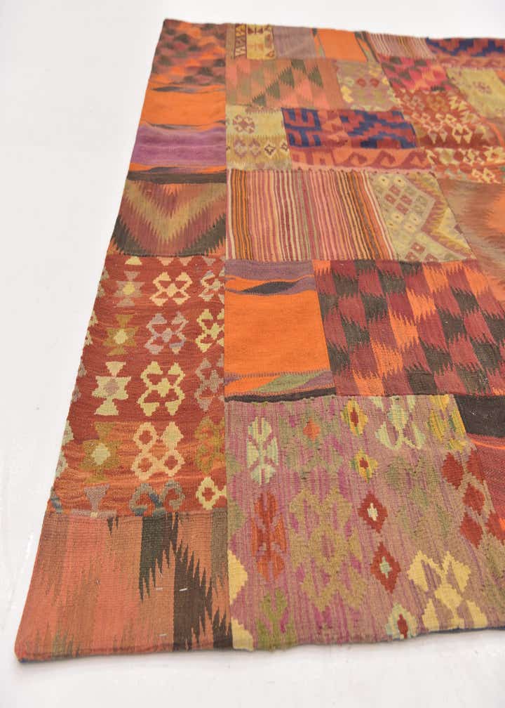 6' 6 x 8' Hand Woven Kilim Patchwork Wool Rug