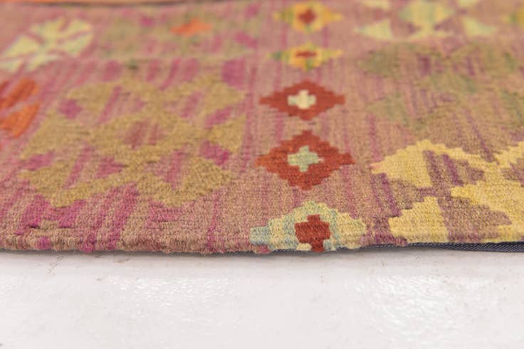 Detail image of 6' 6 x 8' Hand Woven Kilim Patchwork Wool Rug