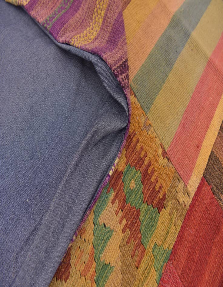 Detail image of 12' 5 x 15'  Hand Woven Kilim Patchwork Wool Rug