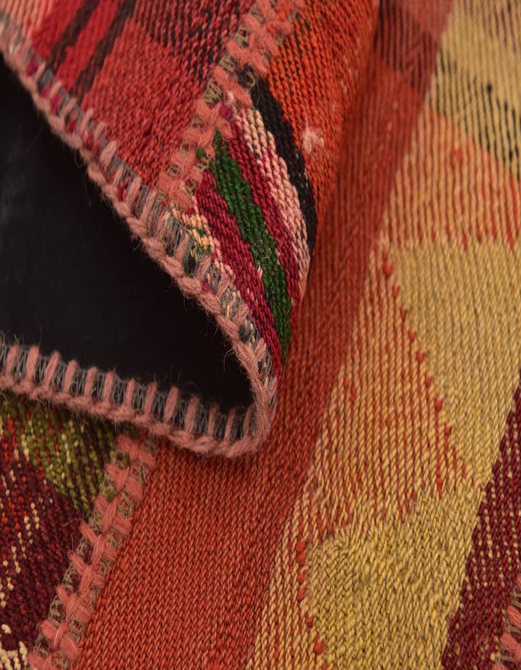 Detail image of 4' x 6' 2 Hand Woven Kilim Patchwork Wool Rug