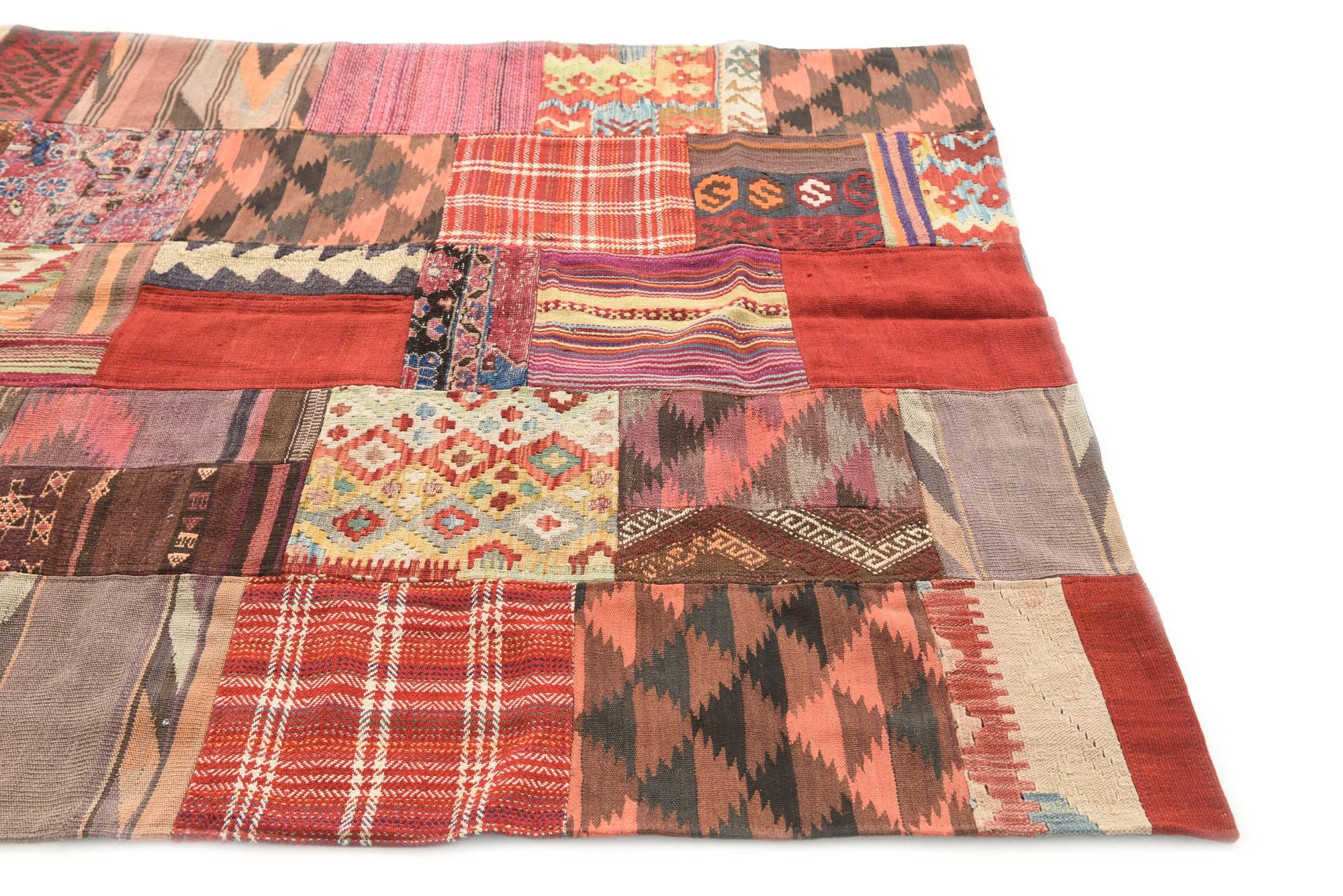 5' x 6' 9 Hand Woven Kilim Patchwork Wool Rug