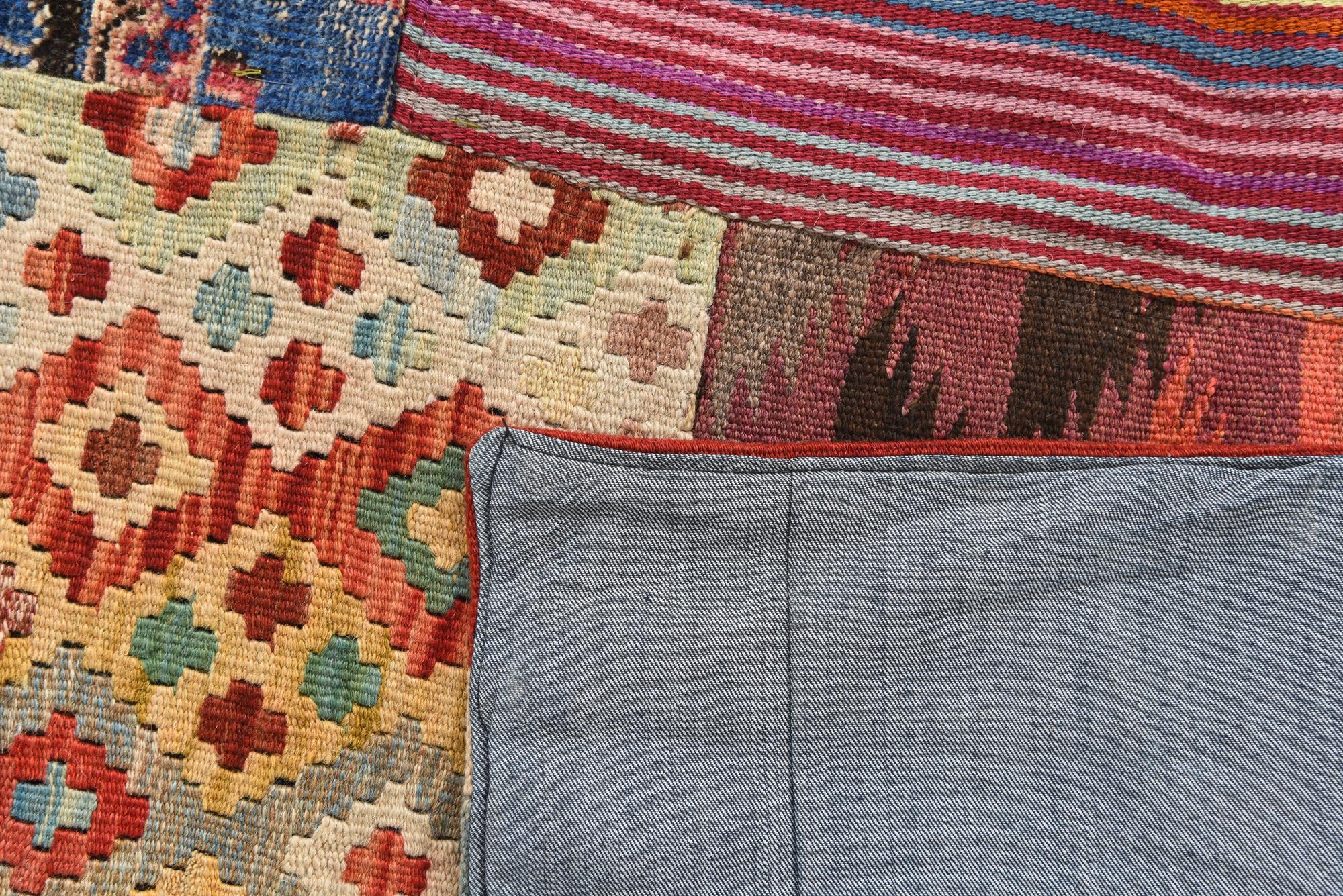 5' x 6' 9 Hand Woven Kilim Patchwork Wool Rug