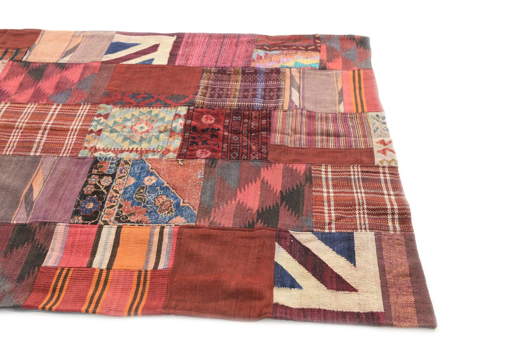 5' x 6' 8 Hand Woven Kilim Patchwork Wool Rug