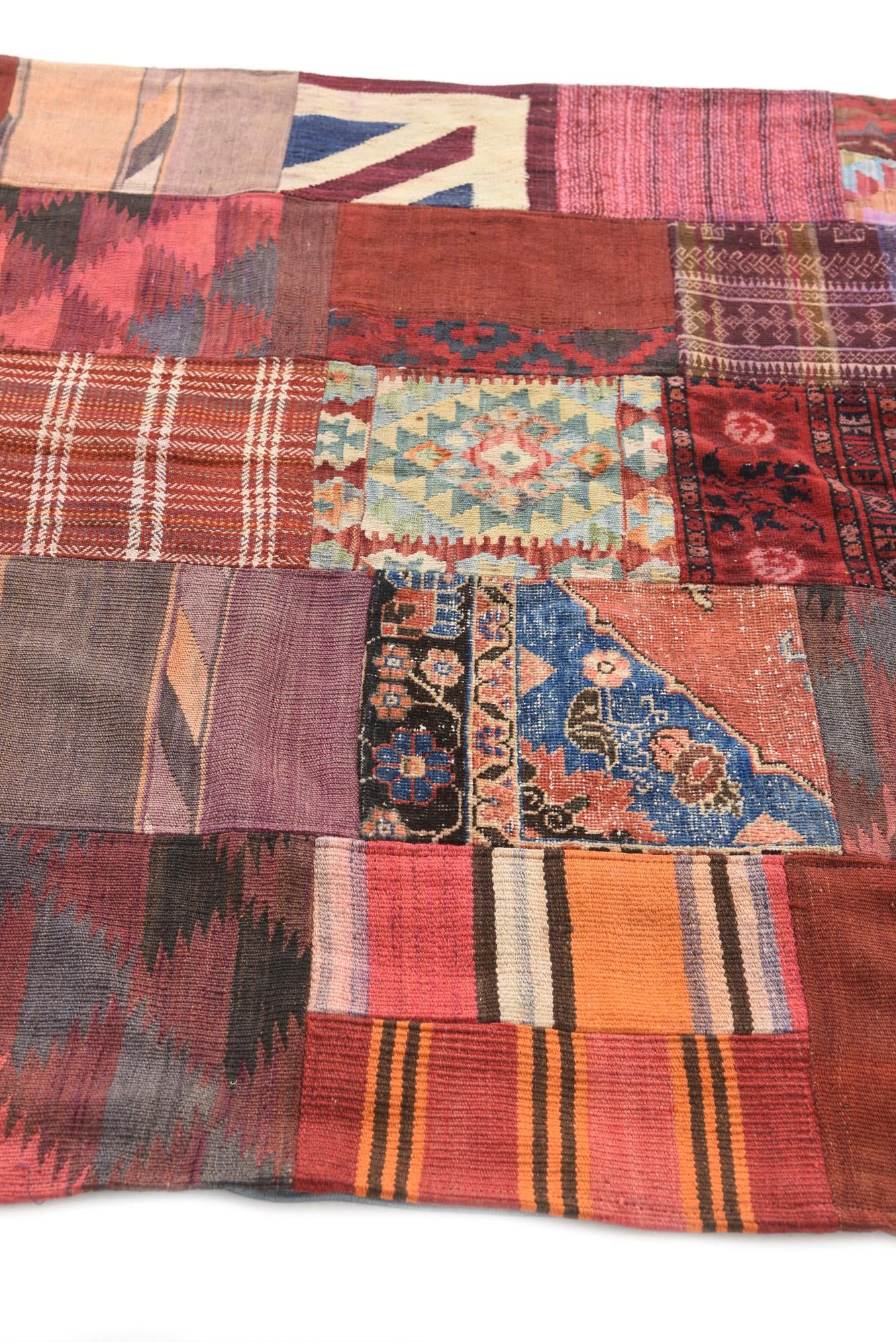 5' x 6' 8 Hand Woven Kilim Patchwork Wool Rug