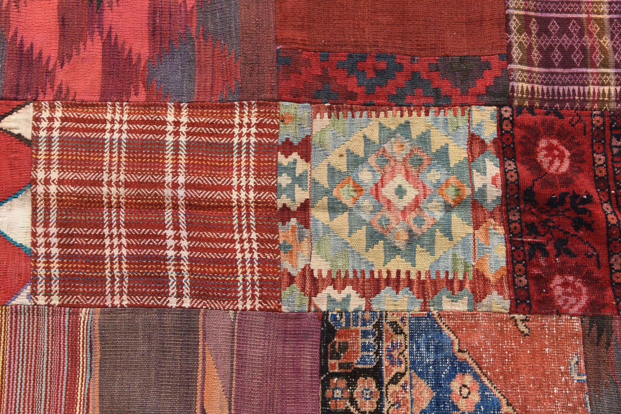 5' x 6' 8 Hand Woven Kilim Patchwork Wool Rug