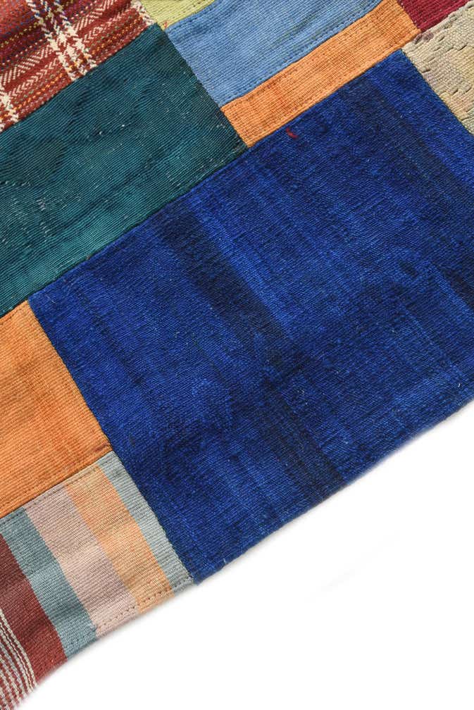 5' 7 x 7' 10 Hand Woven Kilim Patchwork Wool Rug
