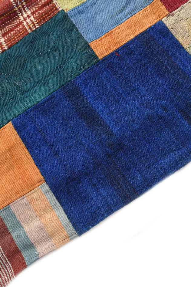 Detail image of 5' 7 x 7' 10 Hand Woven Kilim Patchwork Wool Rug