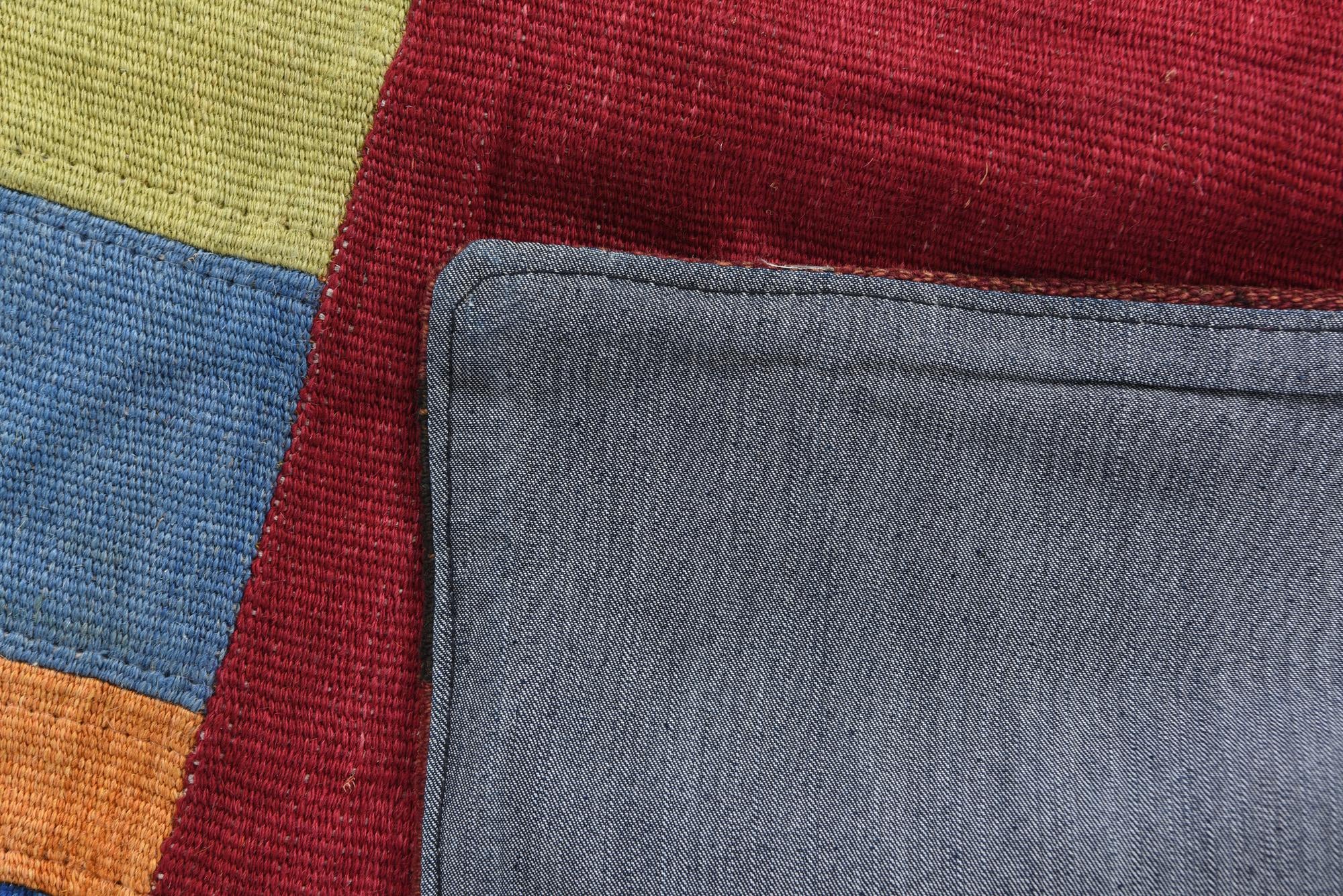 5' 7 x 7' 10 Hand Woven Kilim Patchwork Wool Rug