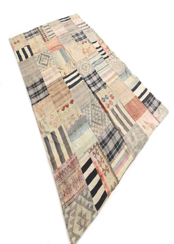 6' 4 x 10' Hand Woven Kilim Patchwork Wool Rug