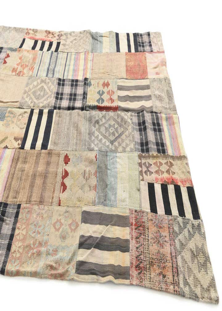 6' 4 x 10' Hand Woven Kilim Patchwork Wool Rug