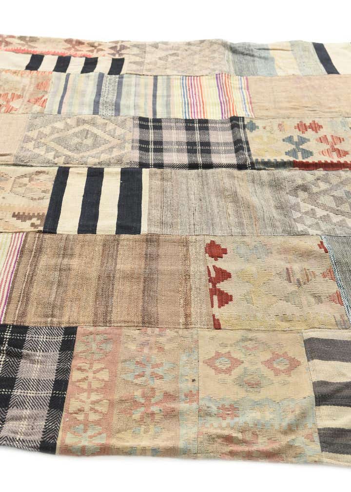 6' 4 x 10' Hand Woven Kilim Patchwork Wool Rug