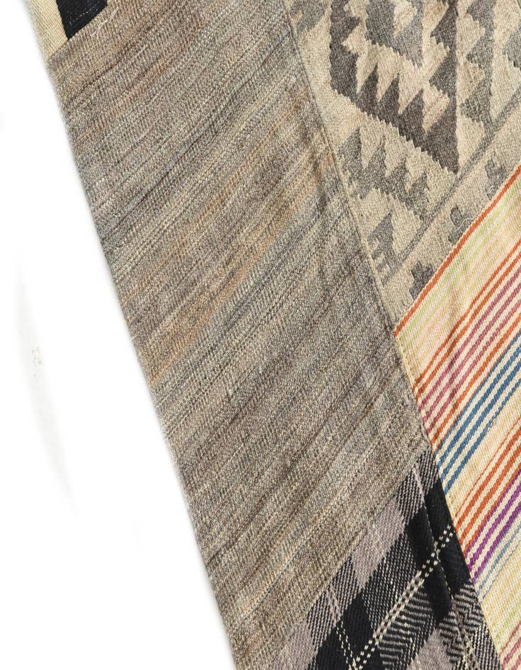 Detail image of 6' 4 x 10' Hand Woven Kilim Patchwork Wool Rug