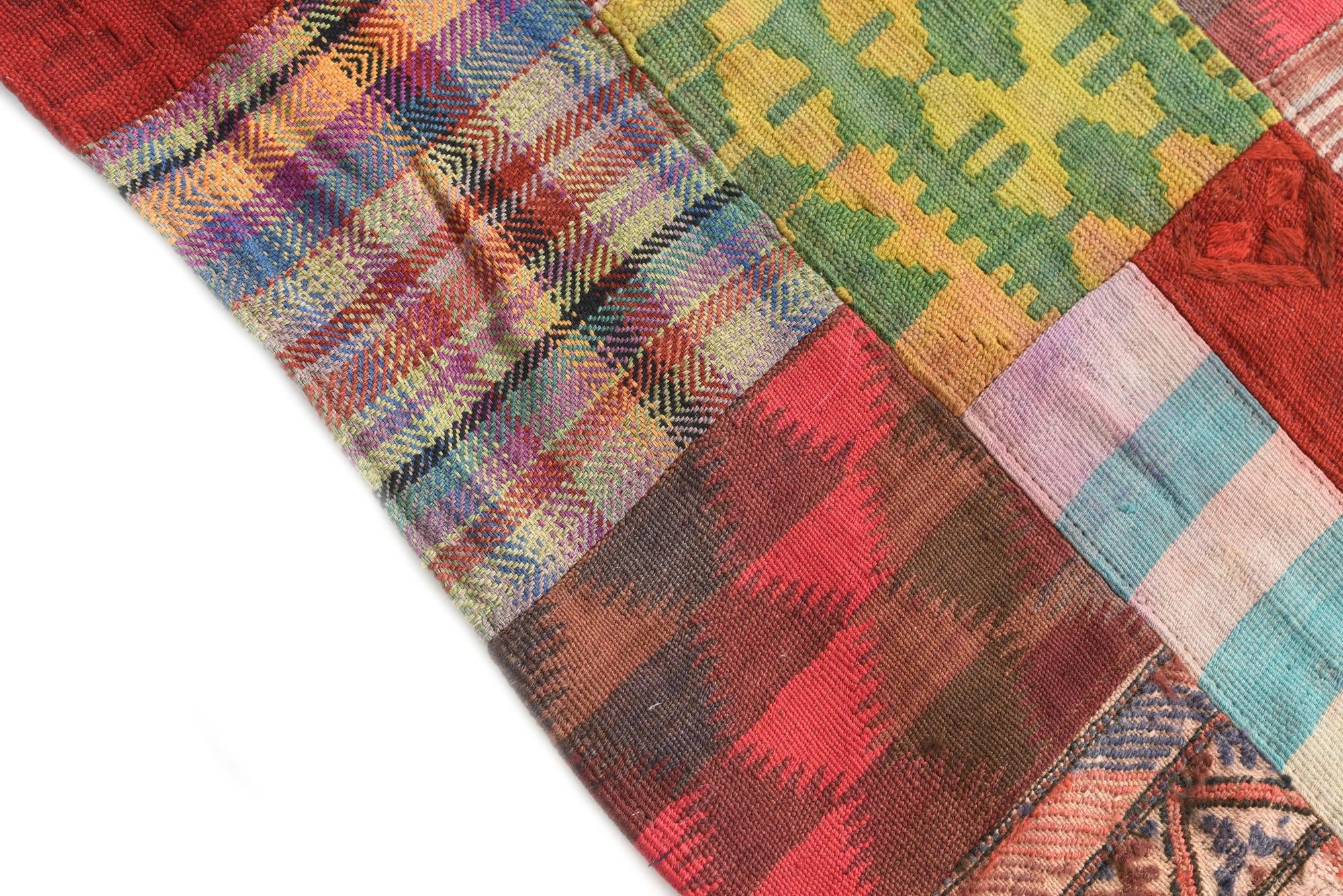 4' 1 x 6' 1 Hand Woven Kilim Patchwork Wool Rug