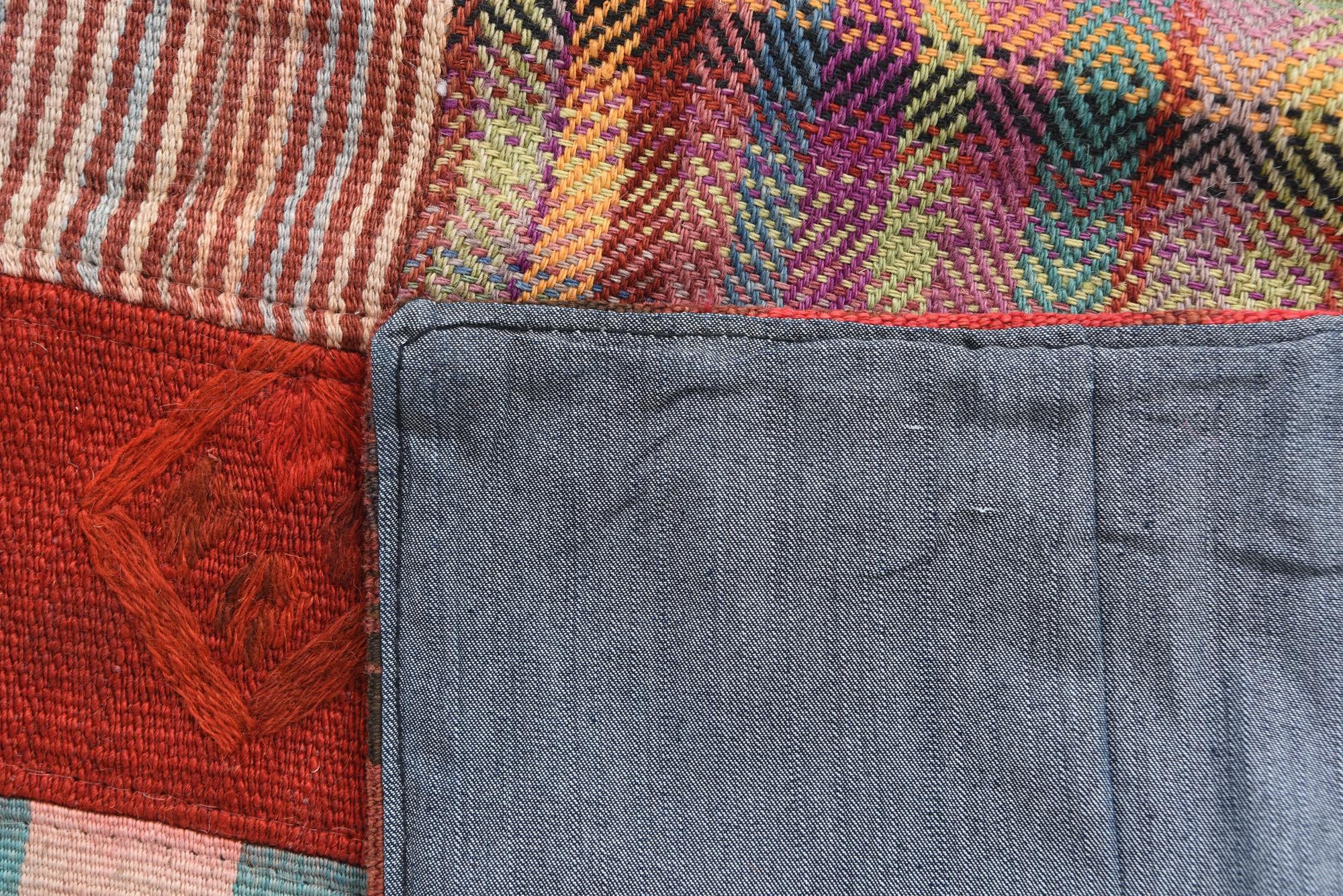 4' 1 x 6' 1 Hand Woven Kilim Patchwork Wool Rug