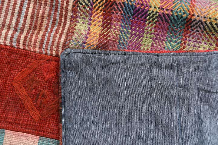 4' 1 x 6' 1 Hand Woven Kilim Patchwork Wool Rug