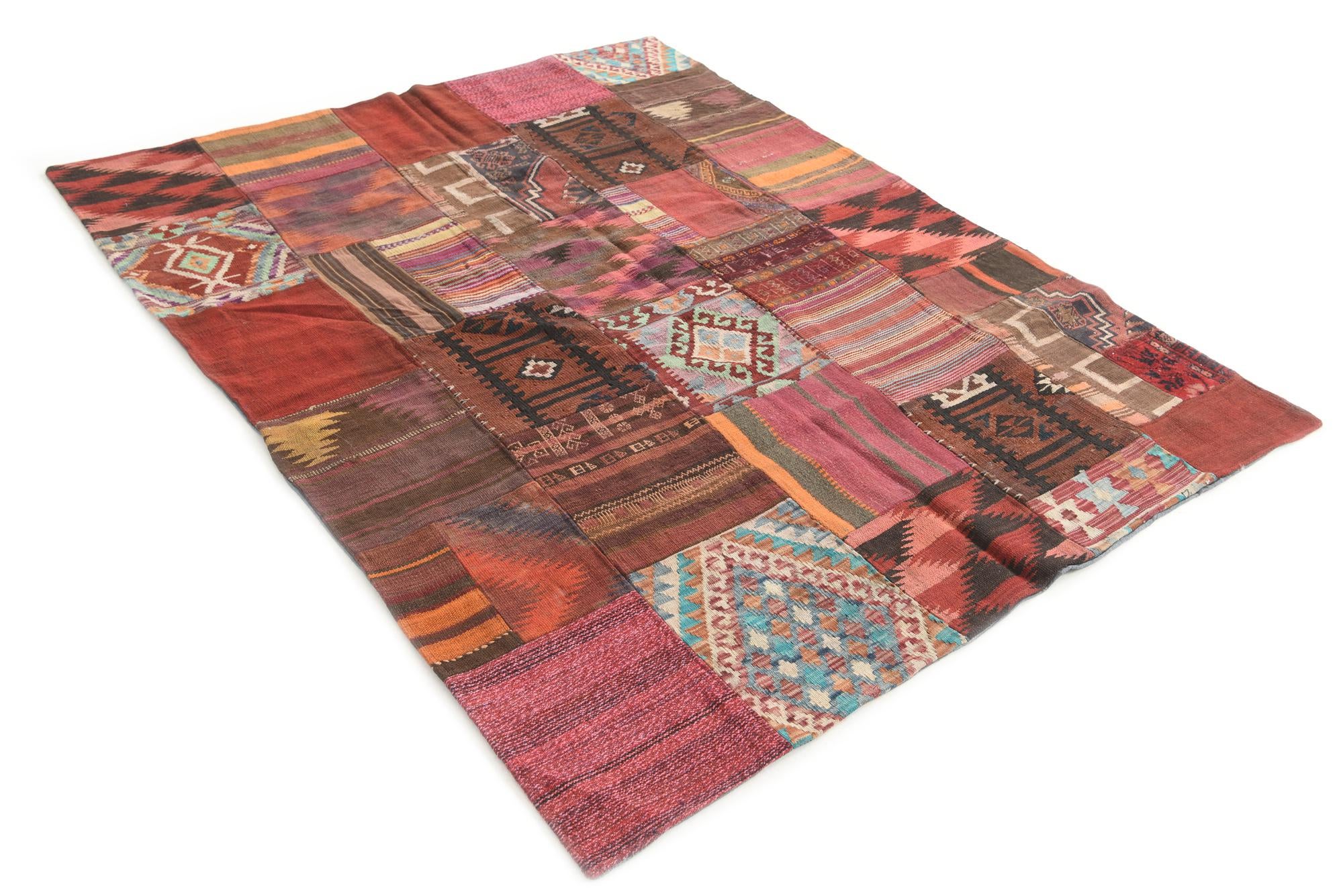 5' x 6' 5 Hand Woven Kilim Patchwork Wool Rug