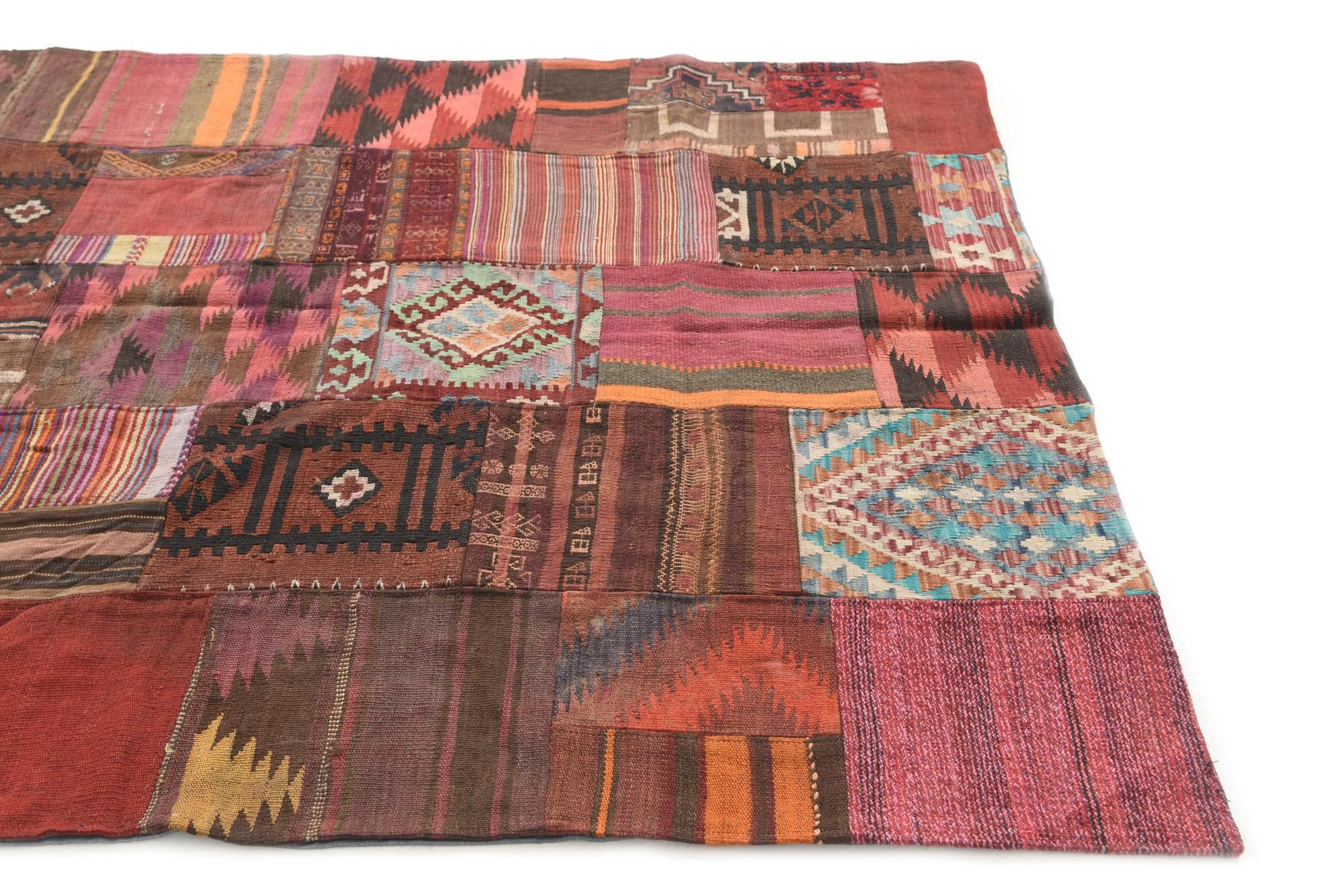 5' x 6' 5 Hand Woven Kilim Patchwork Wool Rug