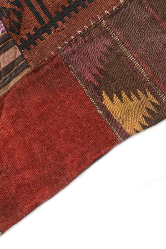 Detail image of 5' x 6' 5 Hand Woven Kilim Patchwork Wool Rug