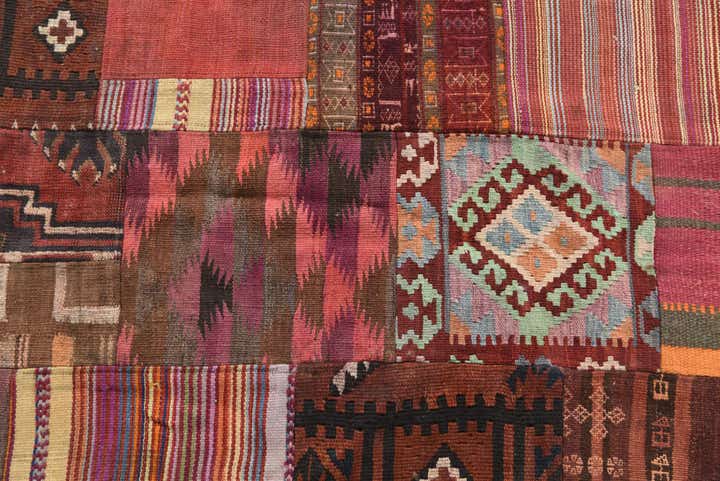 5' x 6' 5 Hand Woven Kilim Patchwork Wool Rug