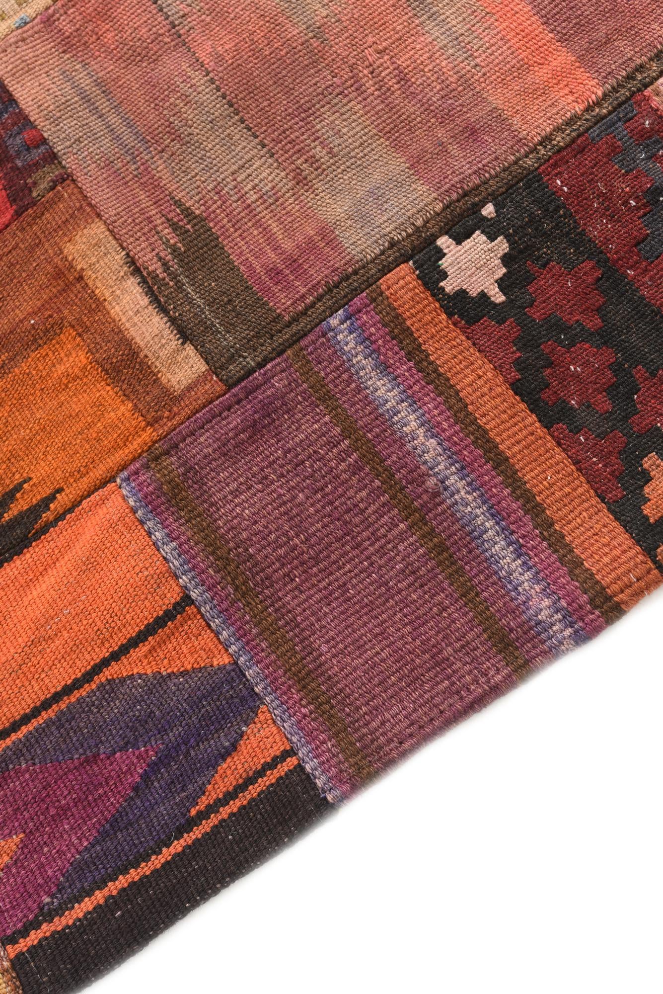 4' 2 x 6' Hand Woven Kilim Patchwork Wool Rug
