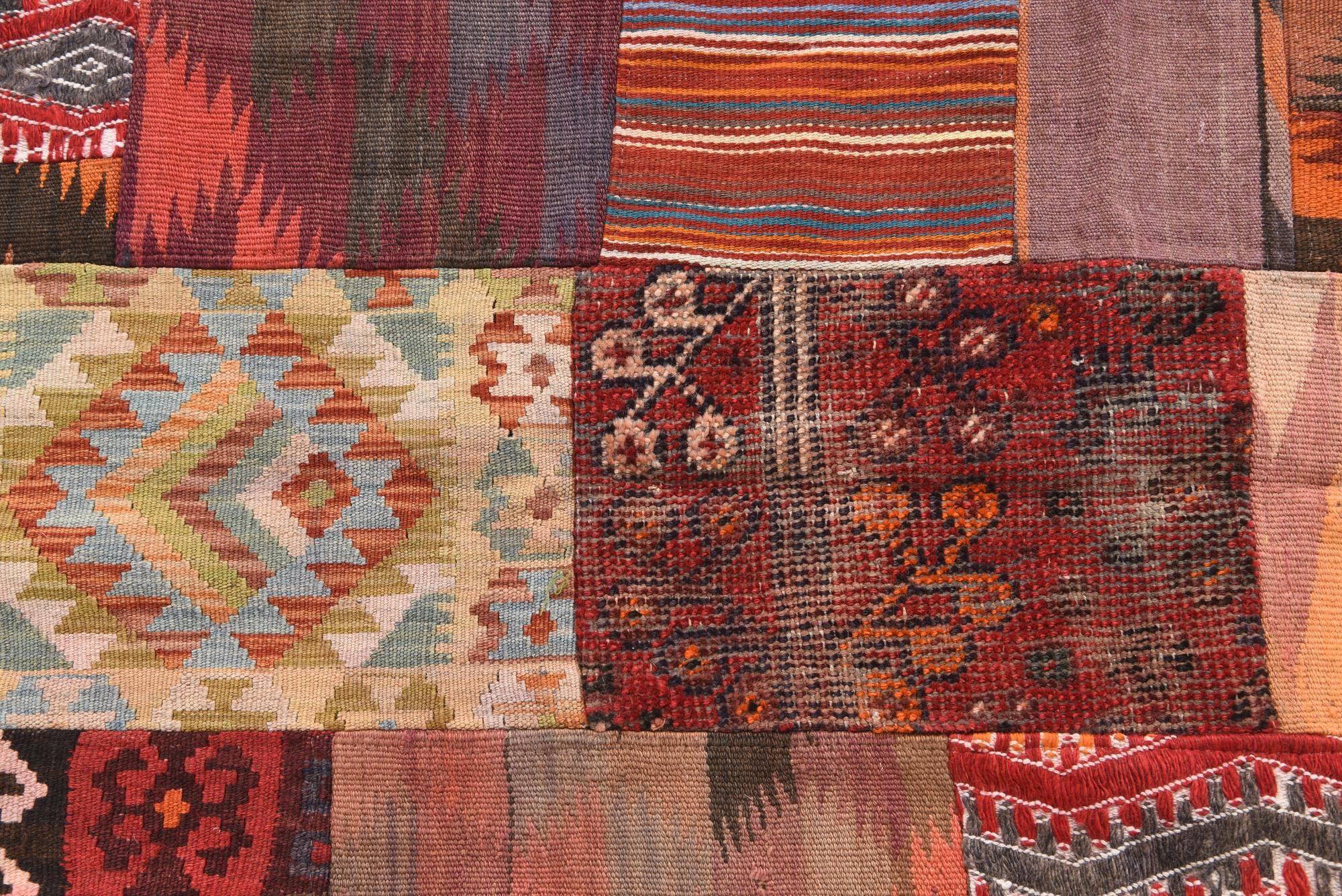 4' 2 x 6' Hand Woven Kilim Patchwork Wool Rug
