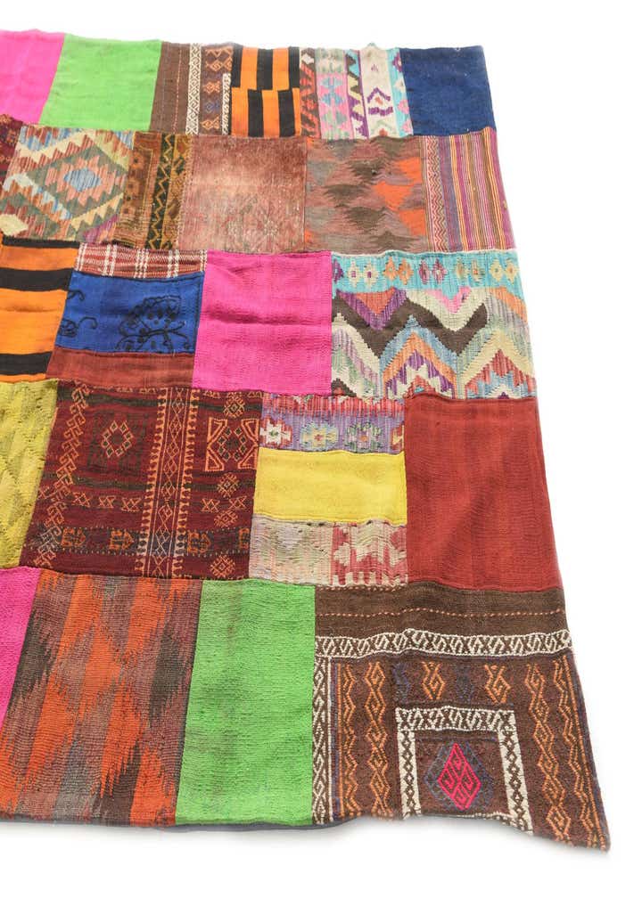 5' 6 x 7' 10 Hand Woven Kilim Patchwork Wool Rug