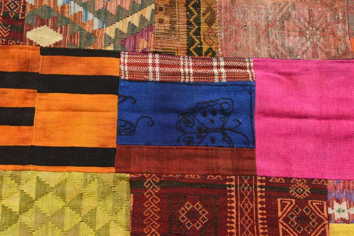 5' 6 x 7' 10 Hand Woven Kilim Patchwork Wool Rug