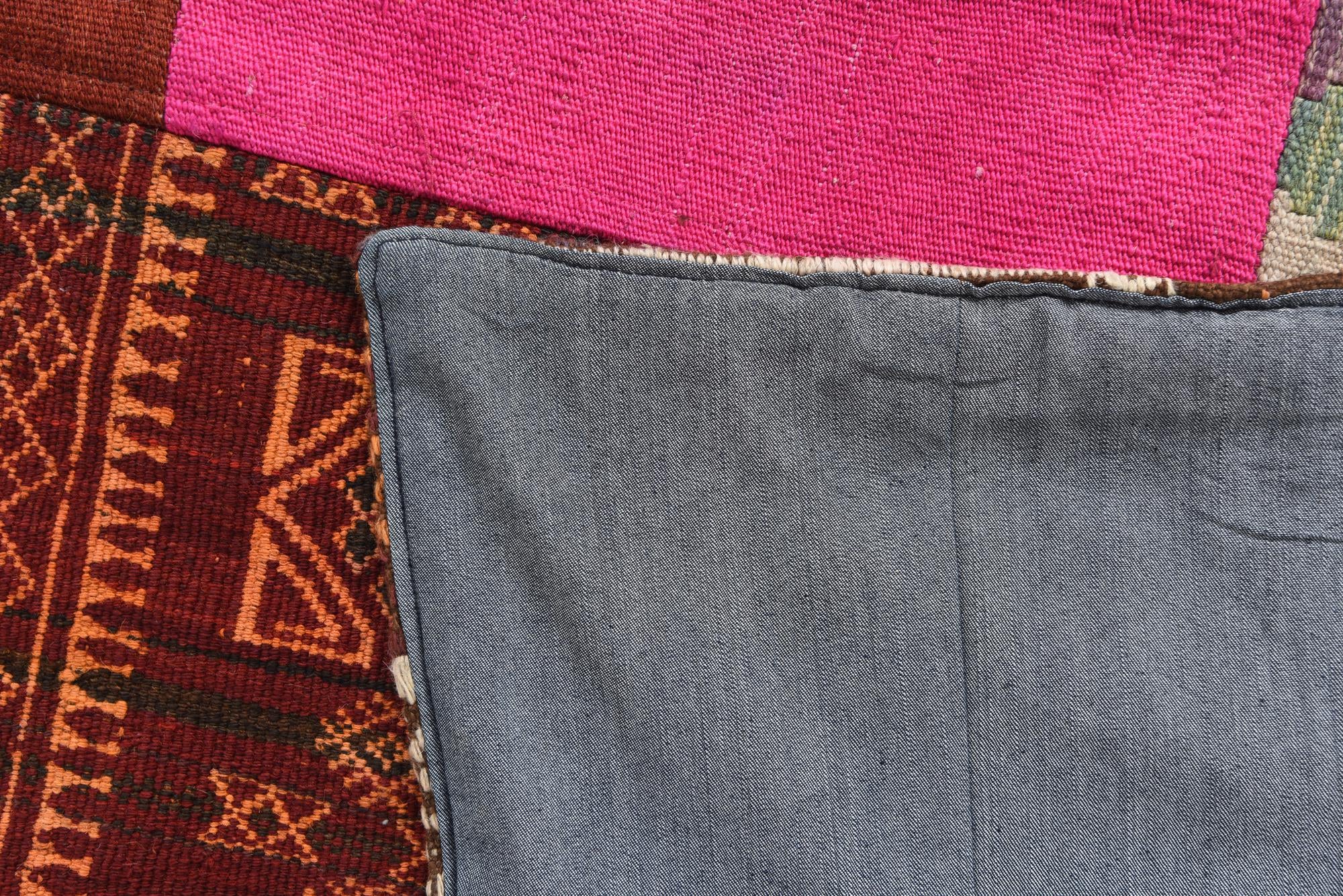 5' 6 x 7' 10 Hand Woven Kilim Patchwork Wool Rug