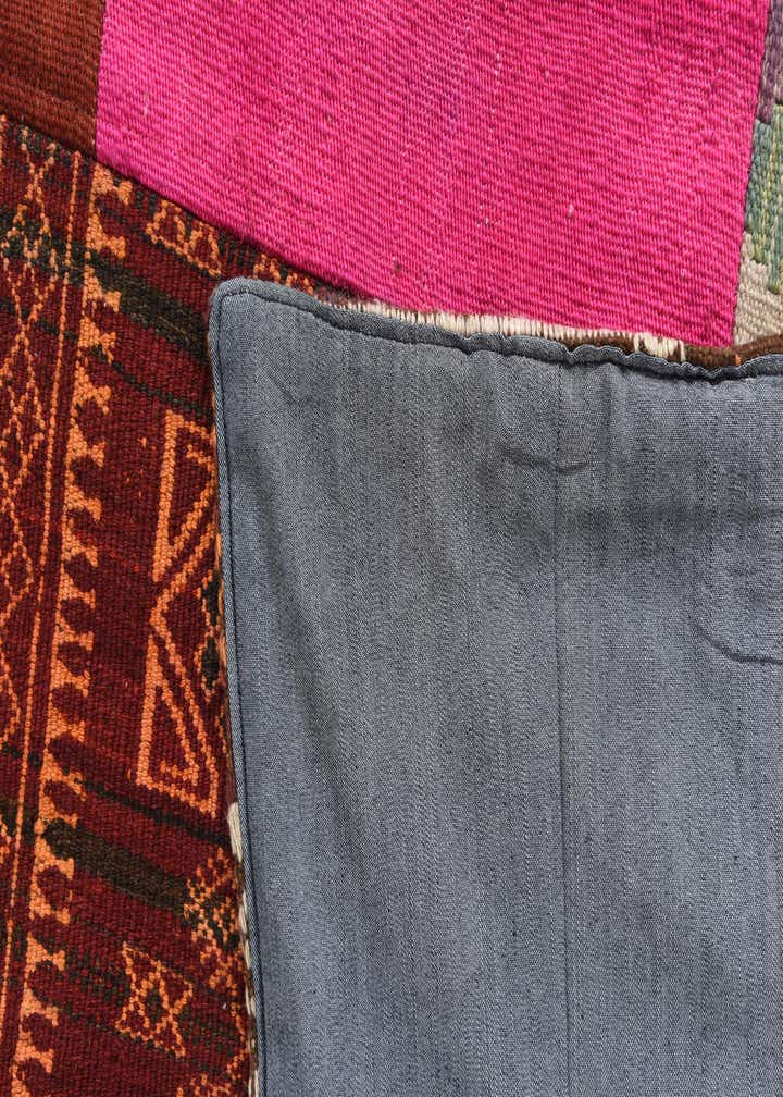 5' 6 x 7' 10 Hand Woven Kilim Patchwork Wool Rug