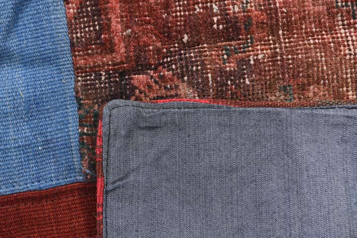 4' 1 x 6' Hand Woven Kilim Patchwork Wool Rug