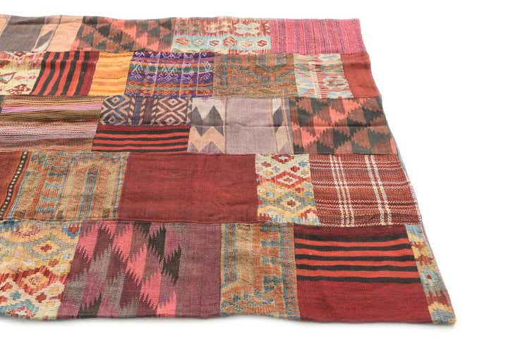 5' x 6' 7 Hand Woven Kilim Patchwork Wool Rug