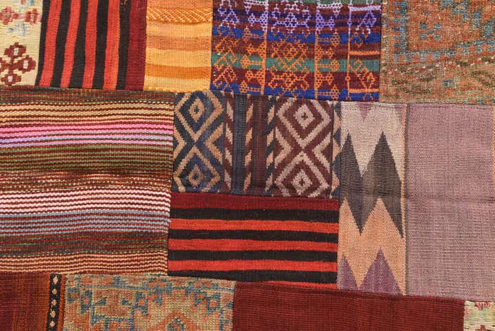 5' x 6' 7 Hand Woven Kilim Patchwork Wool Rug