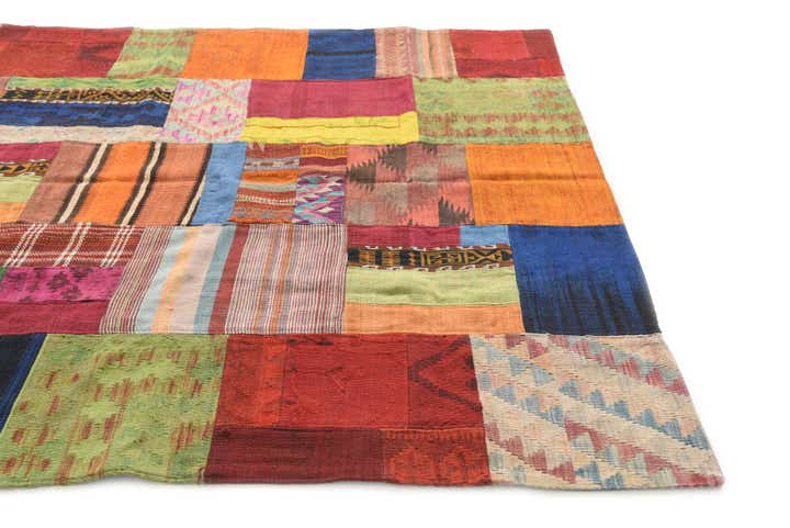 5' 8 x 7' 8 Hand Woven Kilim Patchwork Wool Rug