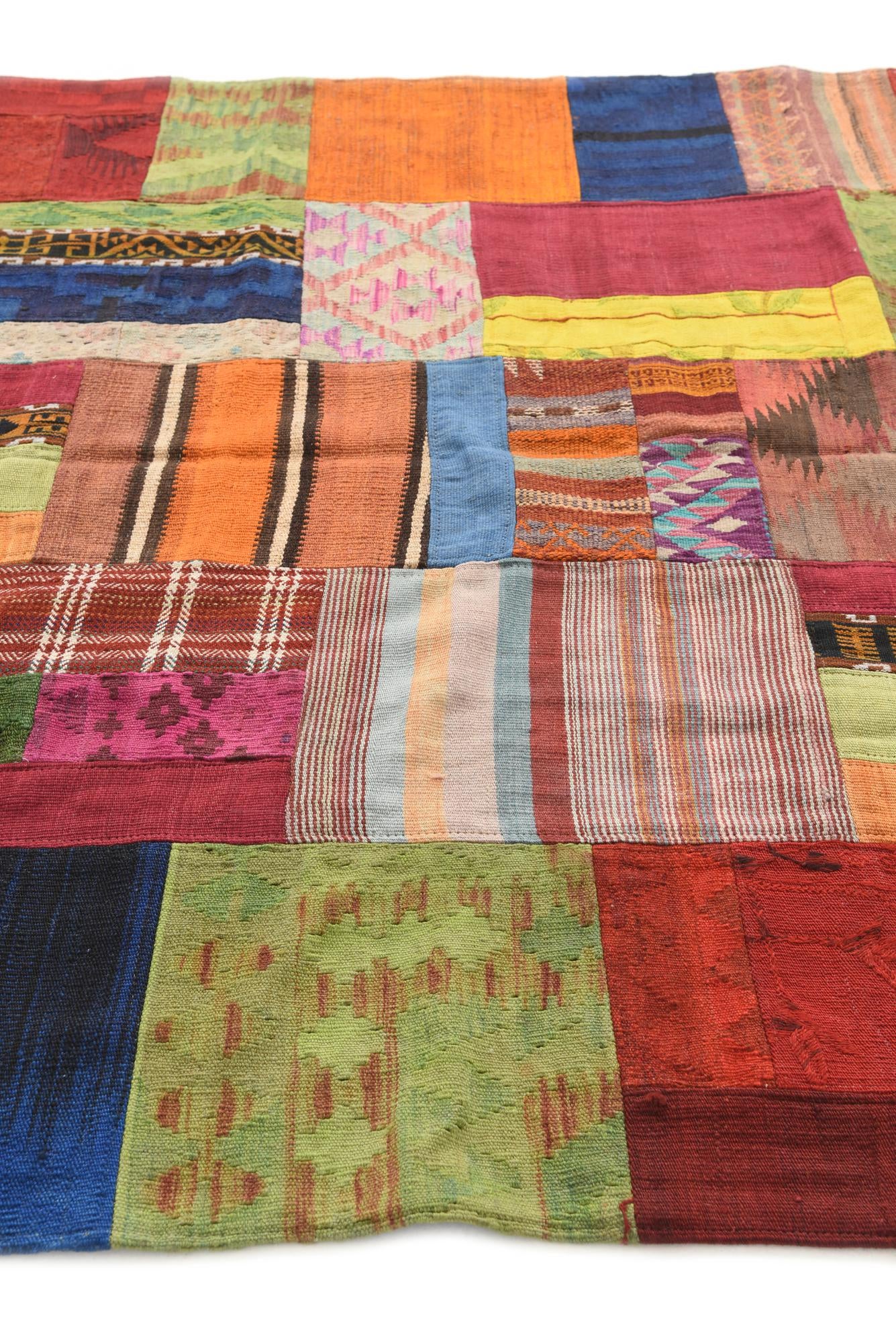5' 8 x 7' 8 Hand Woven Kilim Patchwork Wool Rug