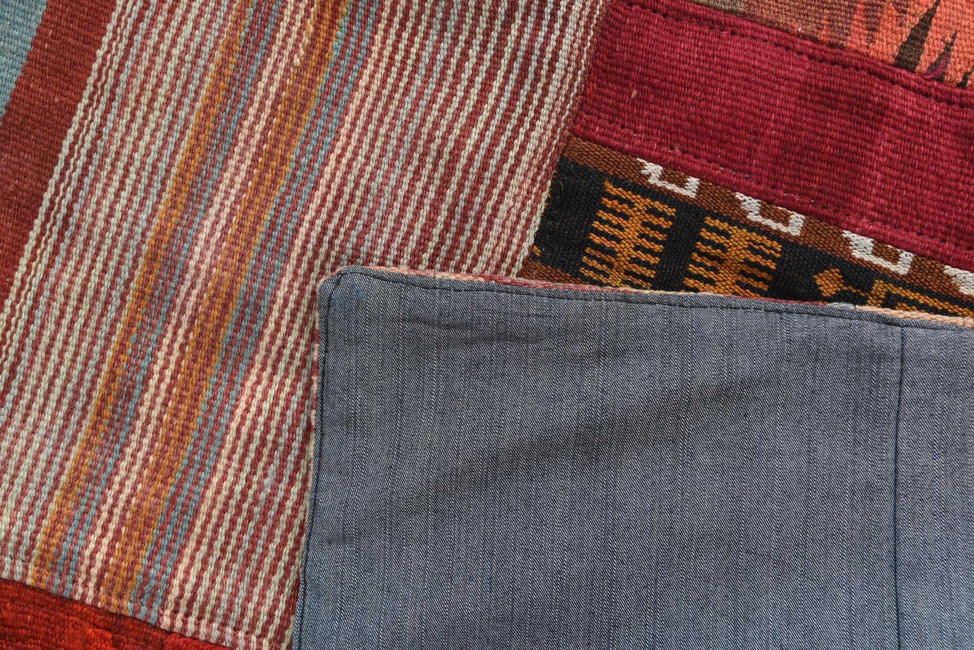 5' 8 x 7' 8 Hand Woven Kilim Patchwork Wool Rug